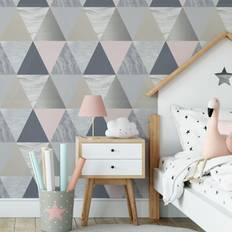 Wallpapers Fresco Harlequin Navy & Pink Geometric Wallpaper