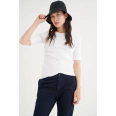 InWear Basic Ribbed Cotton Tee - Pure White