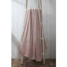 Linen Blankets Rapport Coral Fleece Blush Blankets Silver, Pink
