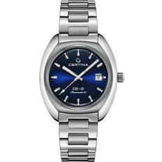 Certina DS-2 Powermatic 80 40mm C024.407.11.041.01 med automatverk, blå tavla och armband i rostfritt