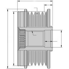 Generadores Hella Generatorfreilauf Gewindemaß: M16x1,5 Anzahl der Rillen: 358 038-331