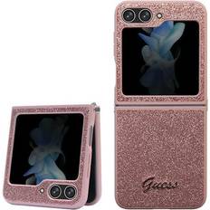 Flip 5 skal Guess Samsung Galaxy Z Flip 5 Skal Glitter Flakes Metal Logo Rosa