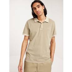 Gant Beige Polo Shirts Gant Mens Sunfaded Pique Short Sleeve Rugger Beige