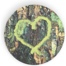 Yarn & Needlework Supplies Dritz Sustainable Coconut Round Heart Button 30mm Light Green 3 Pack