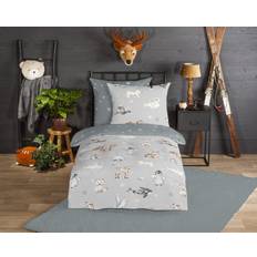 White Bed Set Good Morning Kids Flanell Bettwäsche 135x200 Cira Antarktis Wende 30989