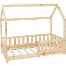 Beige Lits bébé Lit d'Enfant Naturel En Bois De Pin 140x70 cm