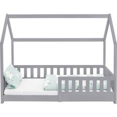 ML Design Barnsäng Med Skydd 80 x 160 cm Ljusgrå