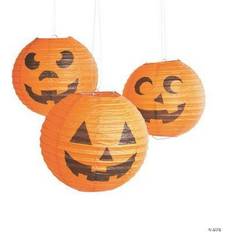 Orange Cake Candles Fun Express Jack-o'-lantern hanging paper lantern halloween decorations