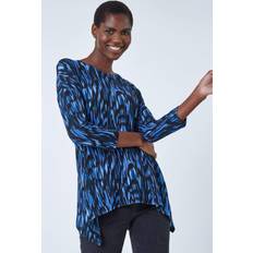 Donna Cravatte Roman Abstract Print Tie Back Stretch Top