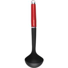 Cucharones para Sopa KitchenAid Hondo de Cocina con Mango Ergonómico, Negro y Rojo Cucharón para Sopa