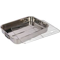 Acero inoxidable Asadores KitchenCraft Fuente de Horno Rectangular con Rejilla (Acero Inoxidable) Asador