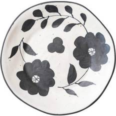 Plastic Dessert Plates Storied Home 11.5" & Floral Organic Edge Stoneware Hello Dessert Plate