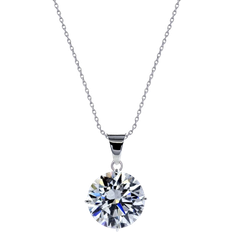 London Basics Pendant Necklace - White Gold/Transparent