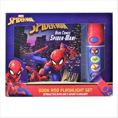 Marvel Spider-man Pop-Up Board Book and Sound Flashlight Toy Set PI Kids Play-A-Sound