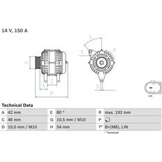 Bosch Generaattorit Bosch 0 986 084 230 Laturi 14V 150A