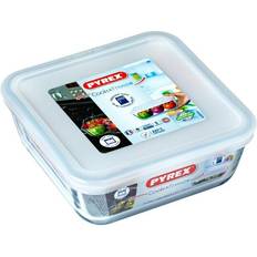 Apto para horno Almacenamiento Cocina Pyrex Recipiente Cuadrado Con Tapa 14x14 cm Y 0,85 L Recipientes de comida