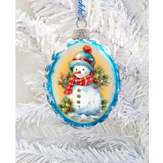 DesignoCracy Snowman's Gift Mercury Santa Snowman Christmas Tree Ornament