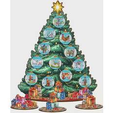 Beige Christmas Trees DesignoCracy Days-Themed 11-inch Collectible Christmas Tree