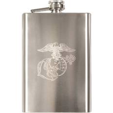 Silver Hip Flasks Rothco Marine Corps Flask with USMC Engraved Emblem Hip Flask