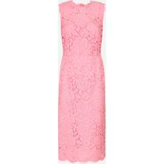 Dolce & Gabbana Pink Dresses Dolce & Gabbana Branded stretch lace calf-length dress