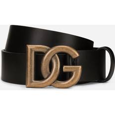 Dolce & Gabbana Leather Belt with DG Logo Black