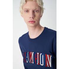 Champion T-shirts Champion Embroidered Logo Cotton T-Shirt with Short Sleeves and Crew Neck Navy Blue