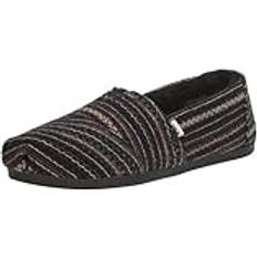 Toms Damen Alpargata Cloudbound Flacher Slipper, Schwarz Besticktes Chenille-Kunstfell