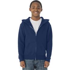 Zip Tops Jerzees Youth NuBlend Fleece Full-Zip Hooded Sweatshirt NAVY