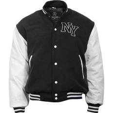 Vintage style ny baseball jacket black & white letterman varsity jersey