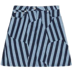 Stripes Skirts Kenzo Dazzle Stripe Denim Skirt - Rinse Blue Denim