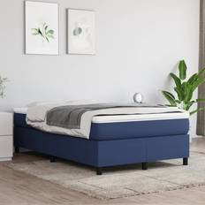 Blu Letti Continentali vidaXL Giroletto A Molle Con Materasso Blu 120x200 cm In Tessuto Letto Continentale