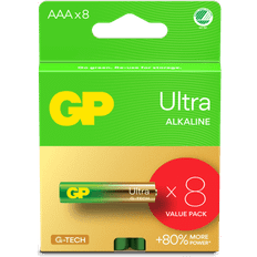 Gp batterier ultra aaa GP Batteries Ultra Alkaline Size AAA, LR03, 1.5V, 8-pack