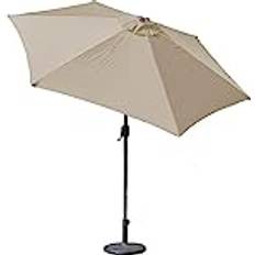 Gardenkraft 2.7M Parasol Crank & Tilt 6 Ribs Beige