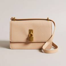 Ted Baker Crossbody Bags Ted Baker SSLOANE Taupe Leather Padlock Mini Shoulder Bag