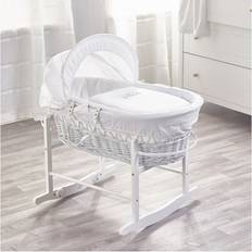 White Bassinetts Kid's Room Kinder Valley Sleepy Little Owl White Moses Basket with Rocking Stand