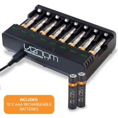 Venom Rechargeable Battery Charging Dock plus 10 x AAA 500mAh Batteries