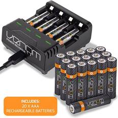 Battery Charging Dock Plus 20 X Rechargeable Aaa Batteries