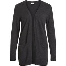 Vila Basic Knitted Cardigan - Dark Grey Melange