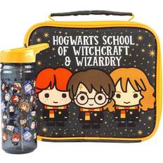 Negro Loncheras Harry Potter Juego de bolsa de almuerzo y botella Chibi de Negro/Amarillo/Varios colores