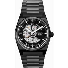Skeleton watches for men Accurist Origin Skeleton Automatic Black Bracelet 41mm