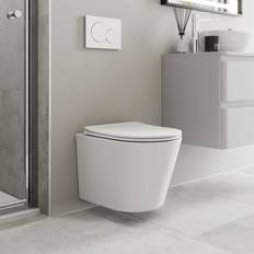 Affine Wall Hung Rimless Toilet & Soft Close Seat Matt White