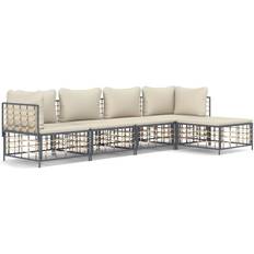vidaXL Loungegrupp 5 Delar Med Dynor Antracit Loungeset
