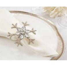 NR703.S 3.5 in Beaded Snowflake Rings Set of 4