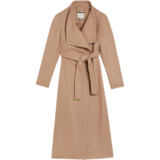 Rosell Long Length Wrap Coat - Camel