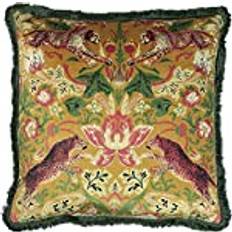 Textiles Paoletti Bexley Tropical Floral Leopard Printed Cushion Cover Yellow