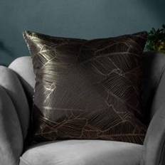 Seymour Embroidered Woven Jacquard Satin Piped Complete Decoration Pillows Black