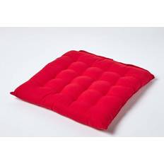 Coton Coussins de chaise Homescapes Galette Chaisse Capitonnée 40 x 40 cm Rouge Coussin de chaise Rouge