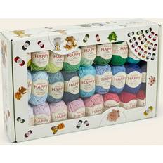 Yarn & Needlework Supplies SIRDAR Happy Cotton 50 Colours Assortment Box, 25g