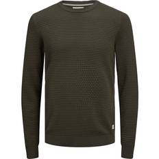 Jack & Jones Atlas Round Neck Knitted Sweater - Green/Raisin