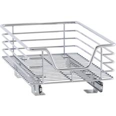 Kitchen Cabinets Household Essentials Glidez Chrome-Plated Steel 1-Tier Sliding Under Sink Cabinet Organizer - Chrome
